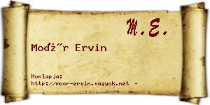 Moór Ervin névjegykártya
